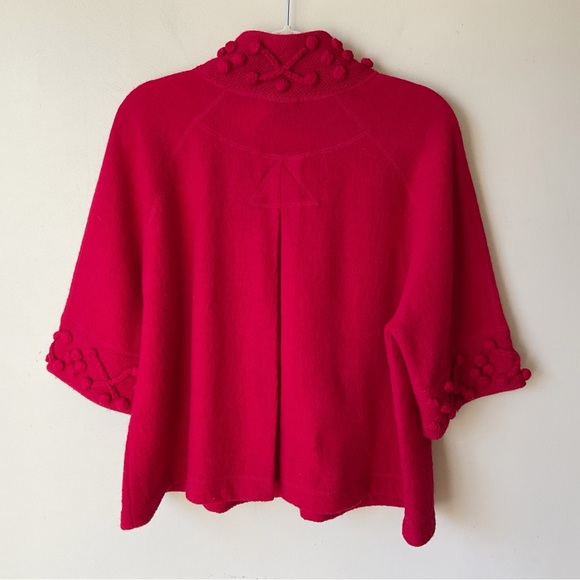 For Cynthia Boiled Wool Sweater Jacket Red Size PL - Picture 4 of 10